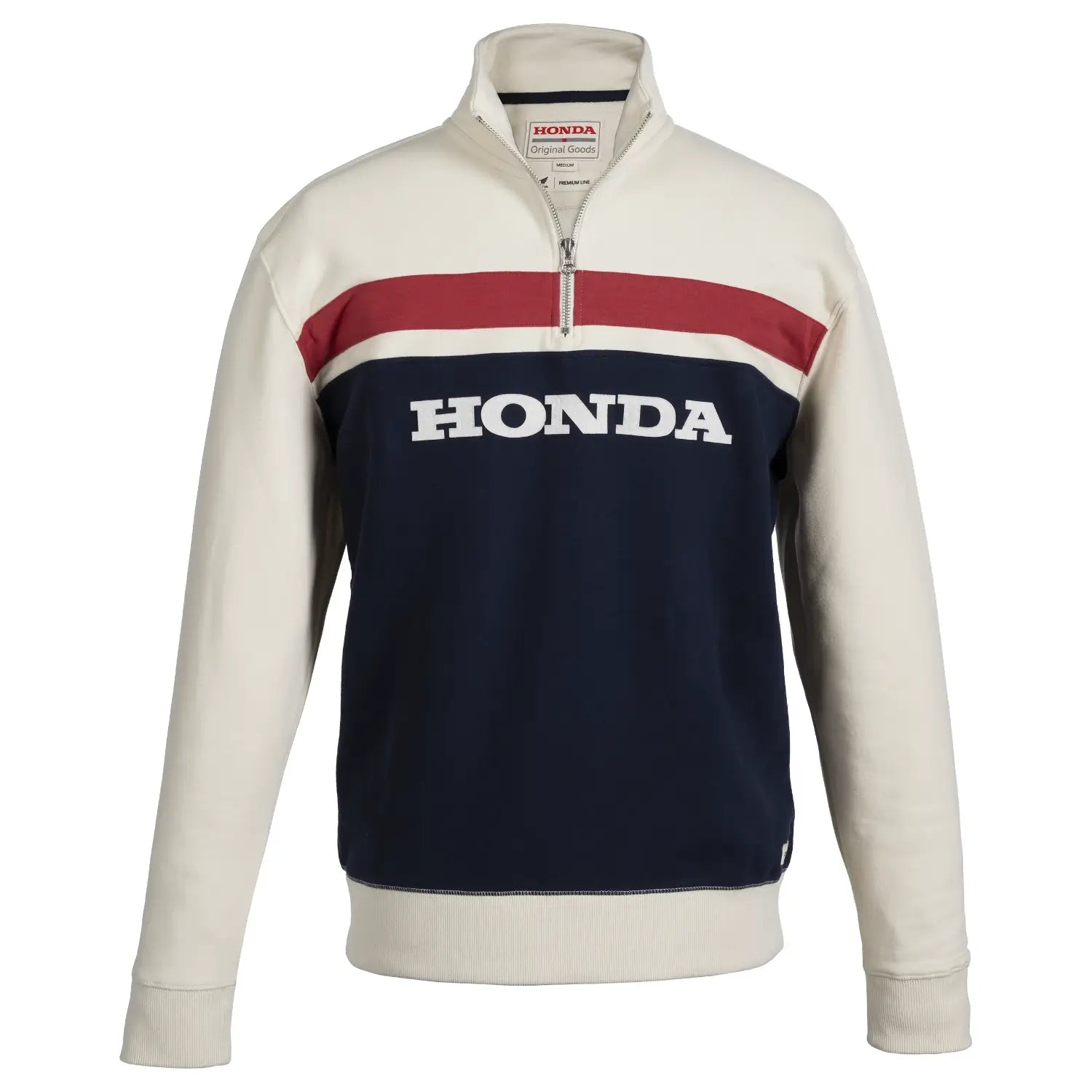 Honda Quarter Zip Sweatshirt Tri-Colour | Front | Honda Direct