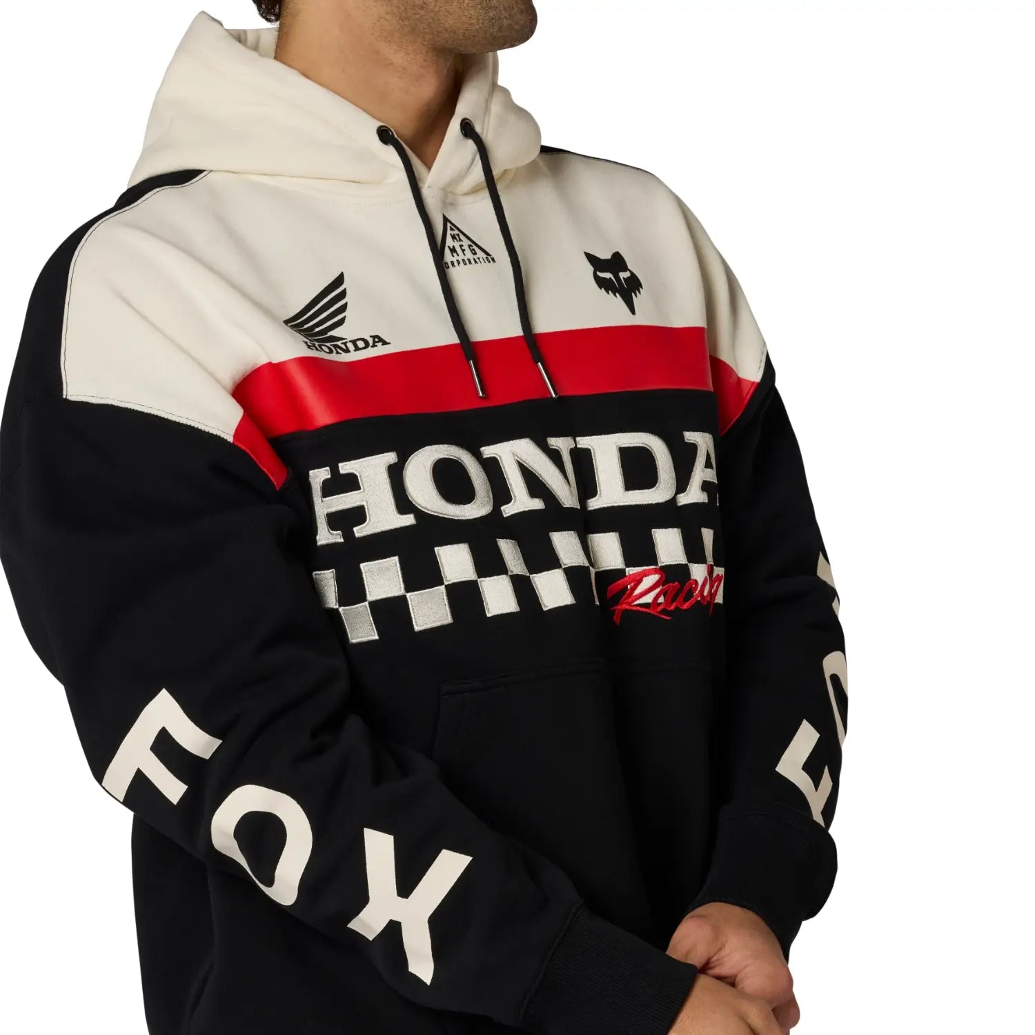 Fox x Honda Heavyweight Fleece Hoodie | Front Detail | Honda Direct