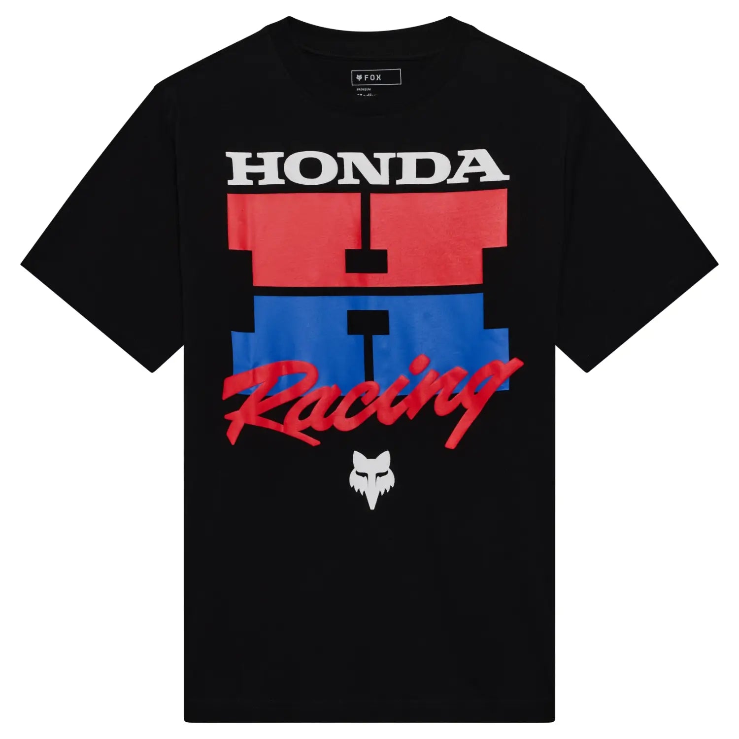 Fox x Honda Midweight T-Shirt Black | Front | Honda Direct