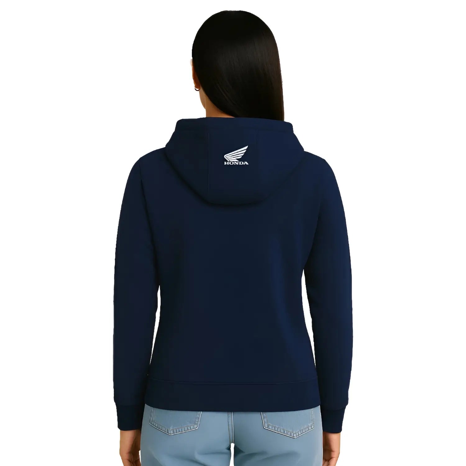 Honda Fuel Tank Hoodie Navy Blue | Modelled Rear | Honda Direct