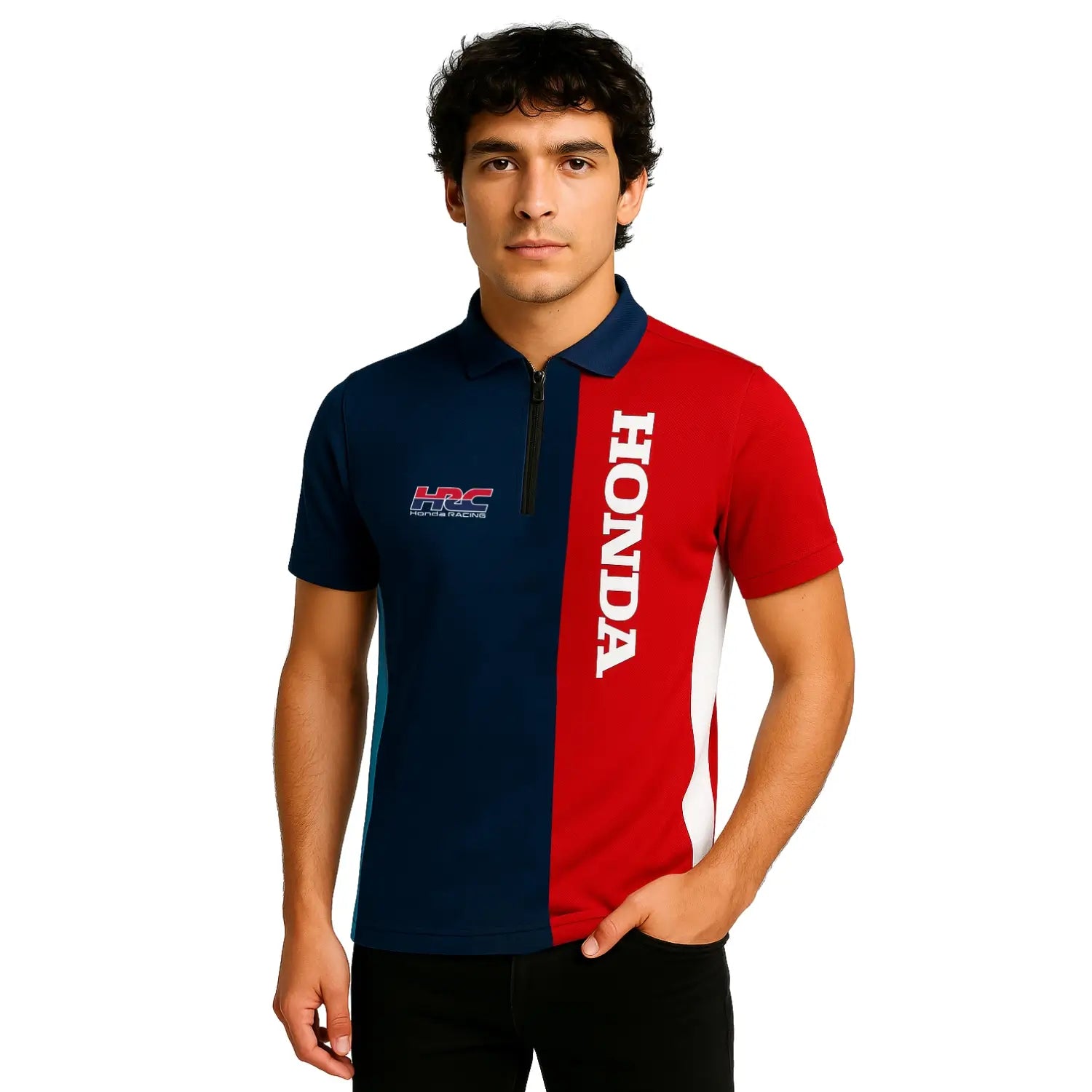 Honda HRC Polo Shirt | Modelled Front | Honda Direct