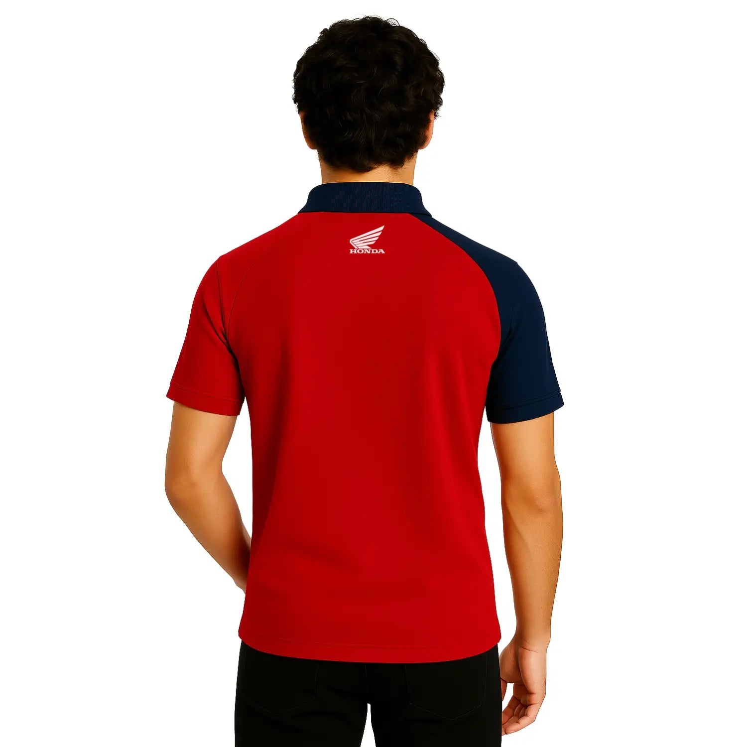 Honda HRC Polo Shirt | Modelled Rear | Honda Direct