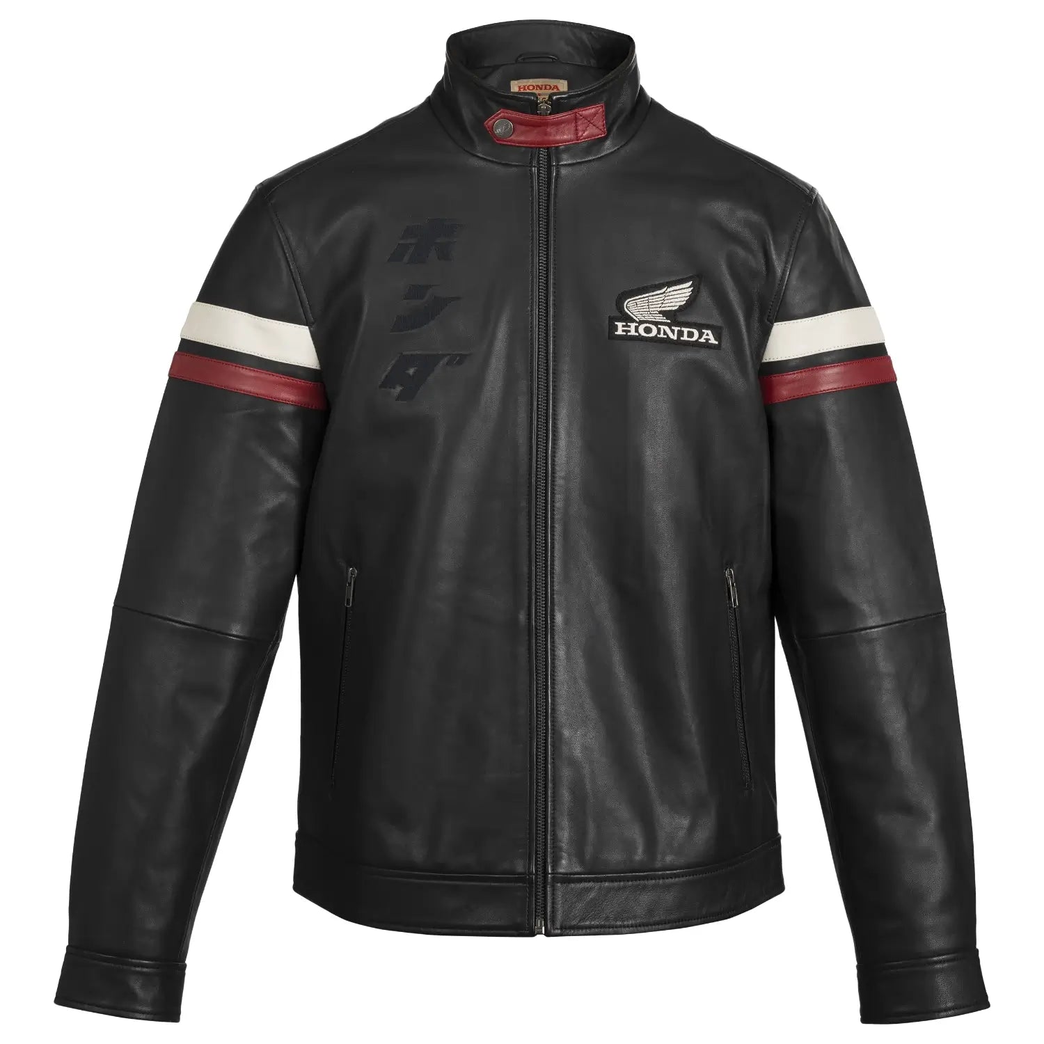 Honda Heritage Leather Jacket Black | Front | Honda Direct