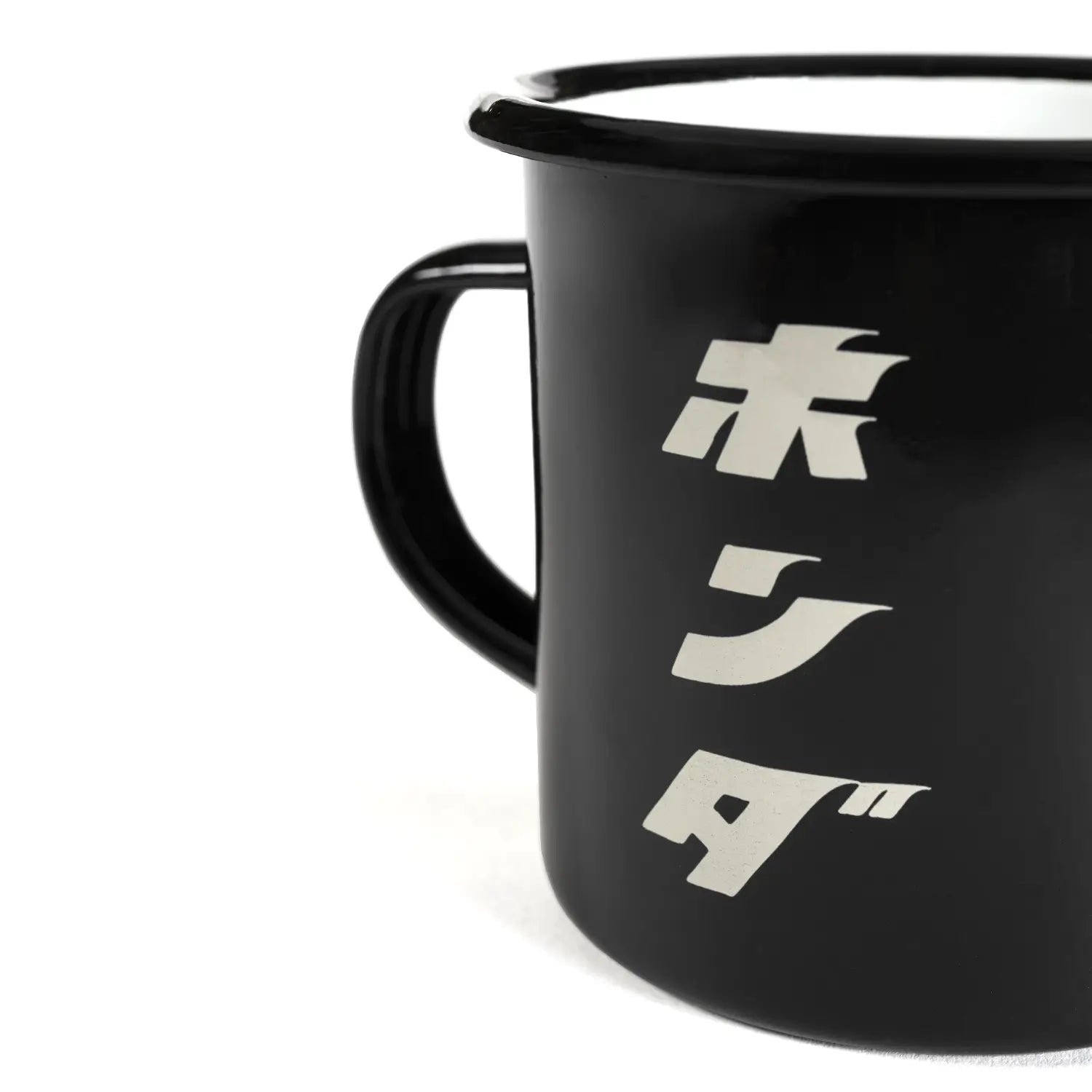 Honda Japanese Metal Mug Black | Angled | Honda Direct