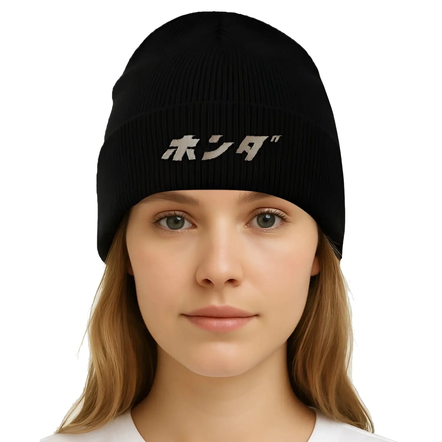 Honda Japanese Script Logo Beanie Black | Modelled | Honda Direct
