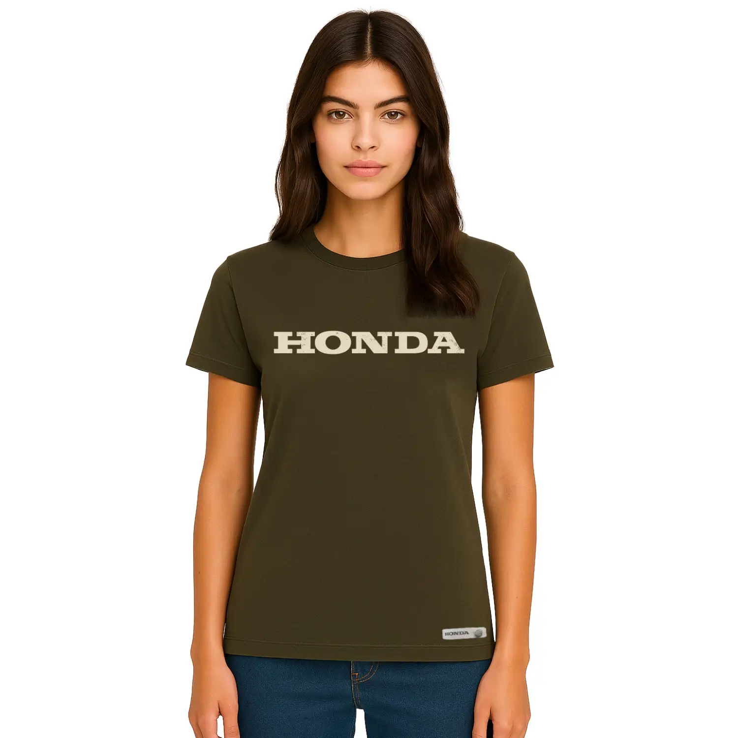 Honda Logo T-Shirt Olive Green | Modelled Front | Honda Direct