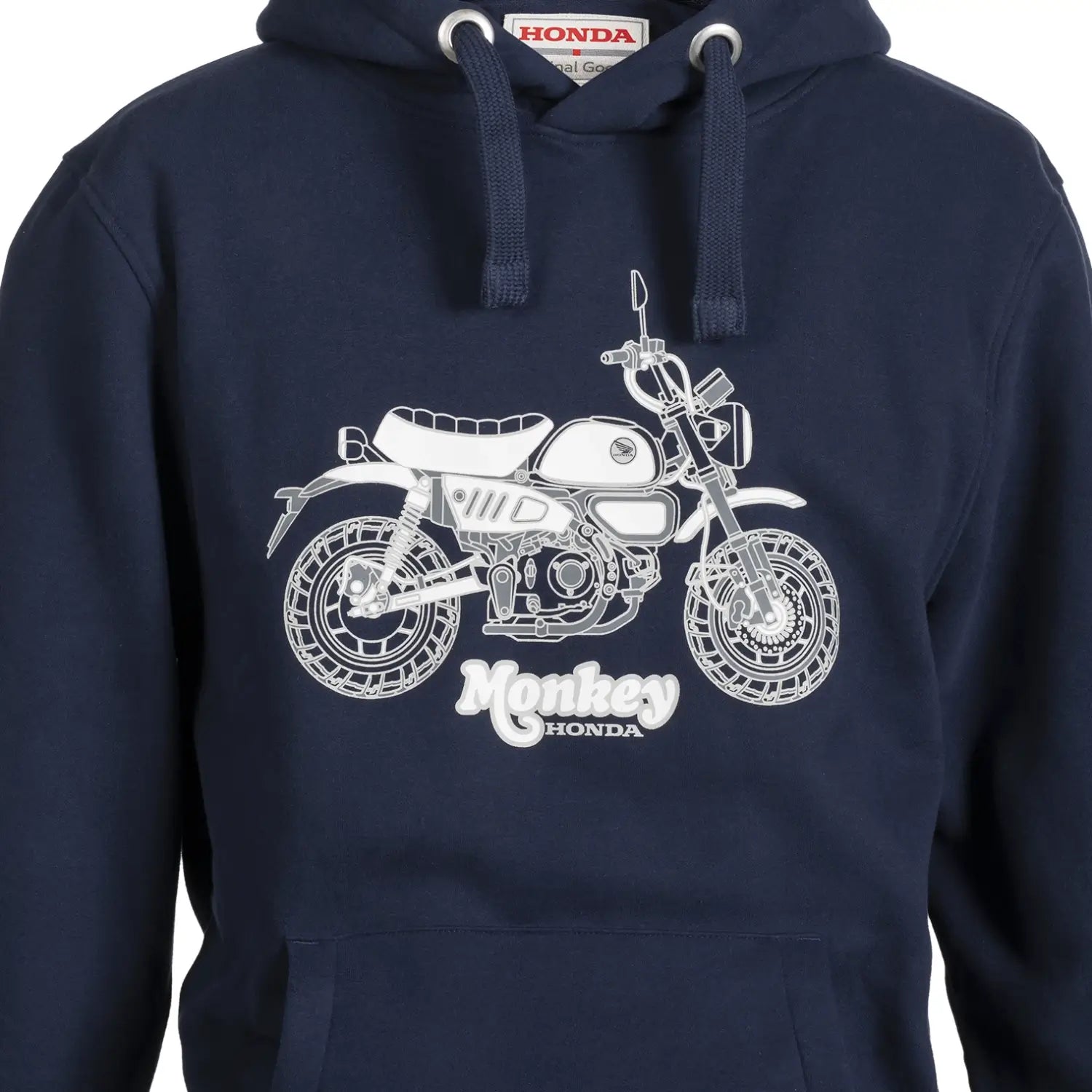 Honda Monkey Hoodie Blue | Front Detail | Honda Direct