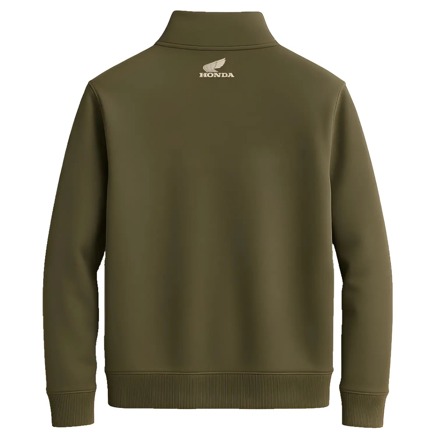 Honda Quarter Zip Sweatshirt Olive Green | Rear | Honda Direct