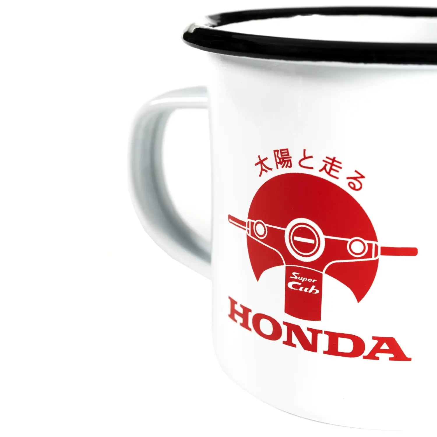 Honda Super Cub Metal Enamel Mug | Angled | Honda Direct