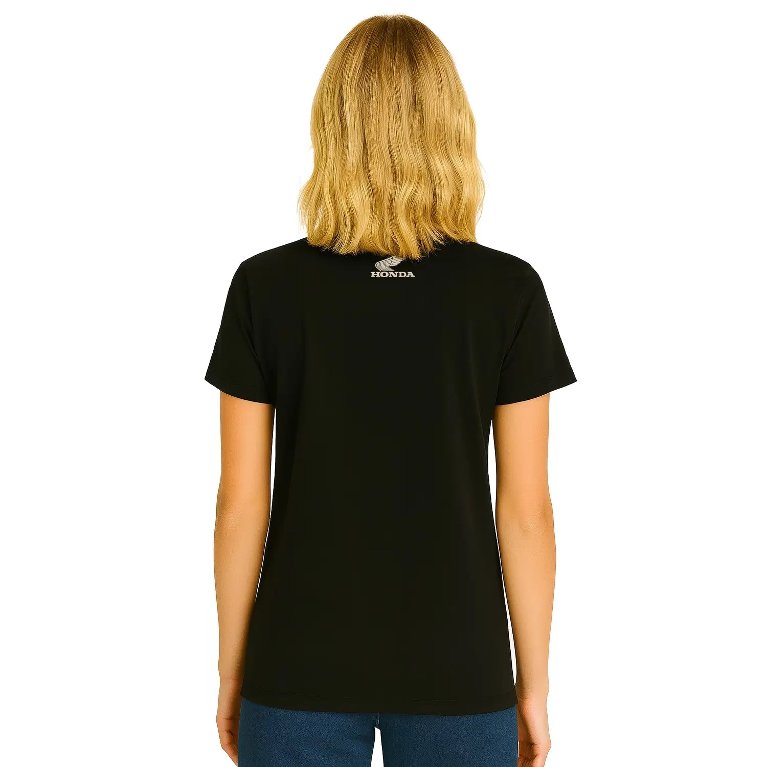 Honda Wing Logo T-Shirt Black | Modelled Rear | Honda Direct
